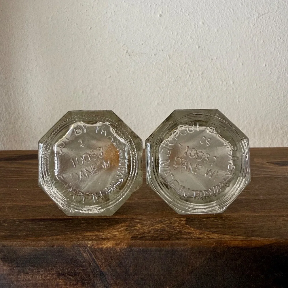 Vintage‎ Traex Dripcut Glass Salt Pepper Shakers Made In Taiwan Clear Restaurant